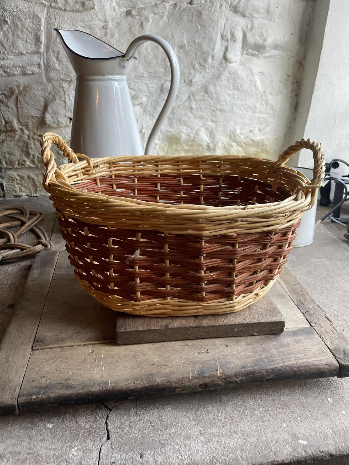 Miniature picnic basket with lid at Acton Scott Heritage Farm