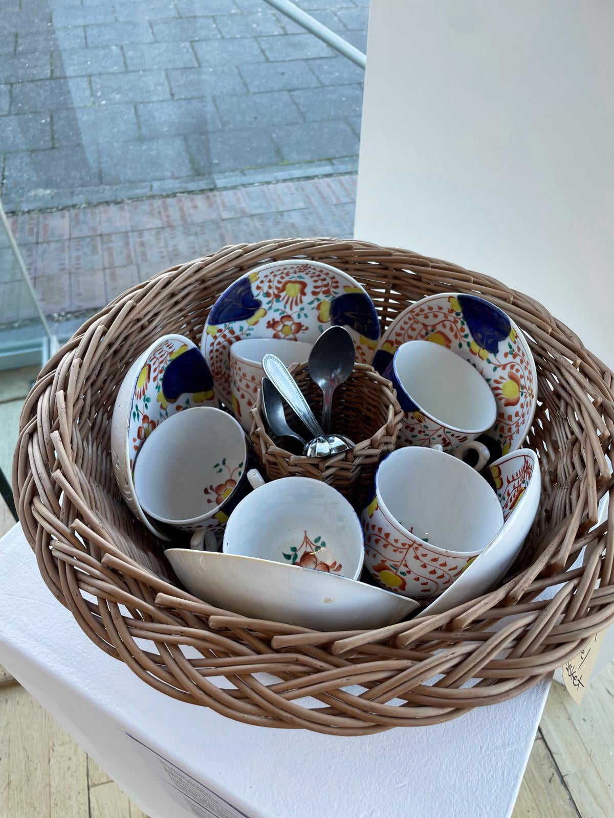 Tea set basket Basketry: rescuing, reviving and retaining exhibition Cardiff