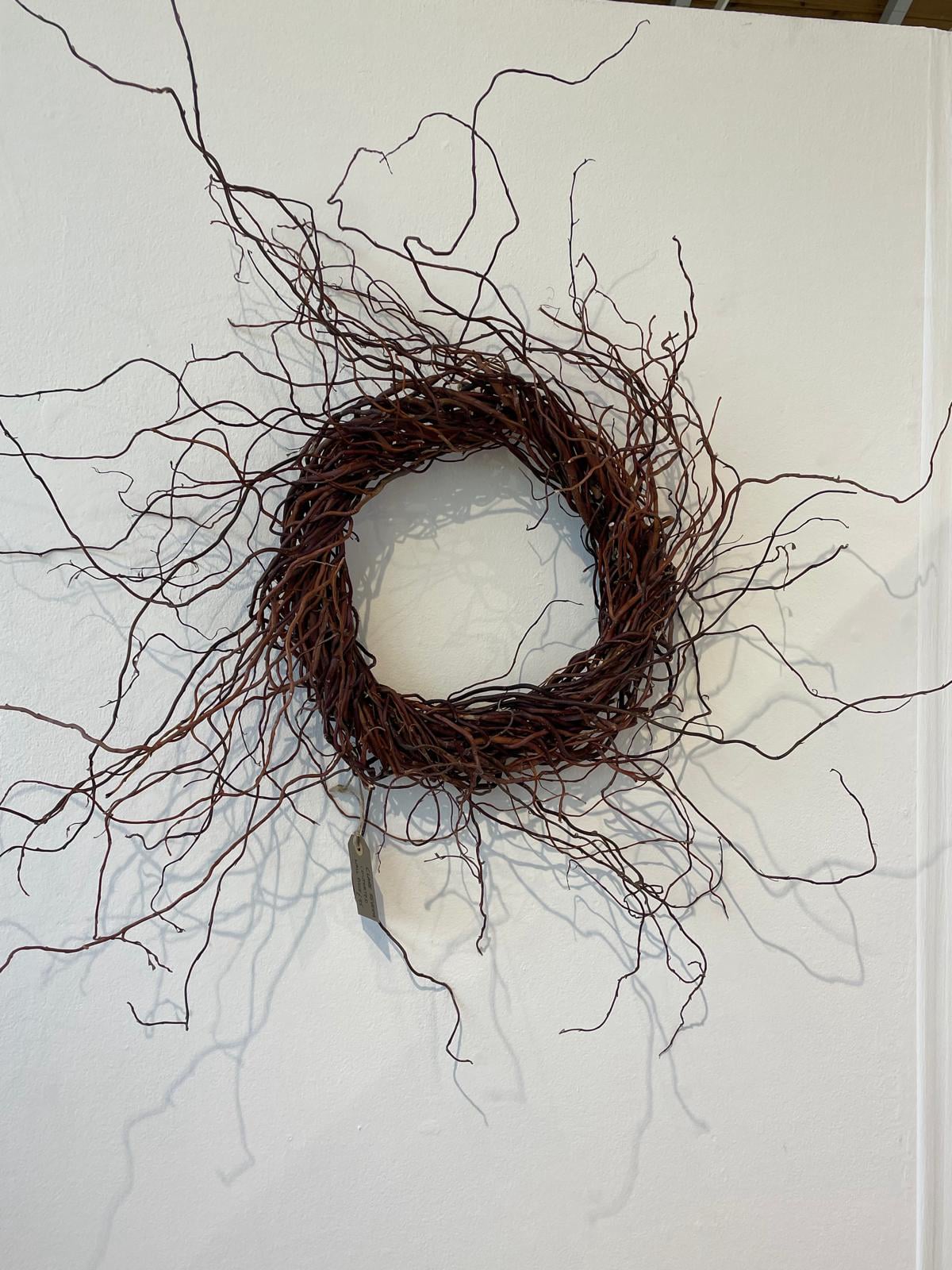 Free form wreath Basketry: rescuing, reviving and retaining exhibition Cardiff