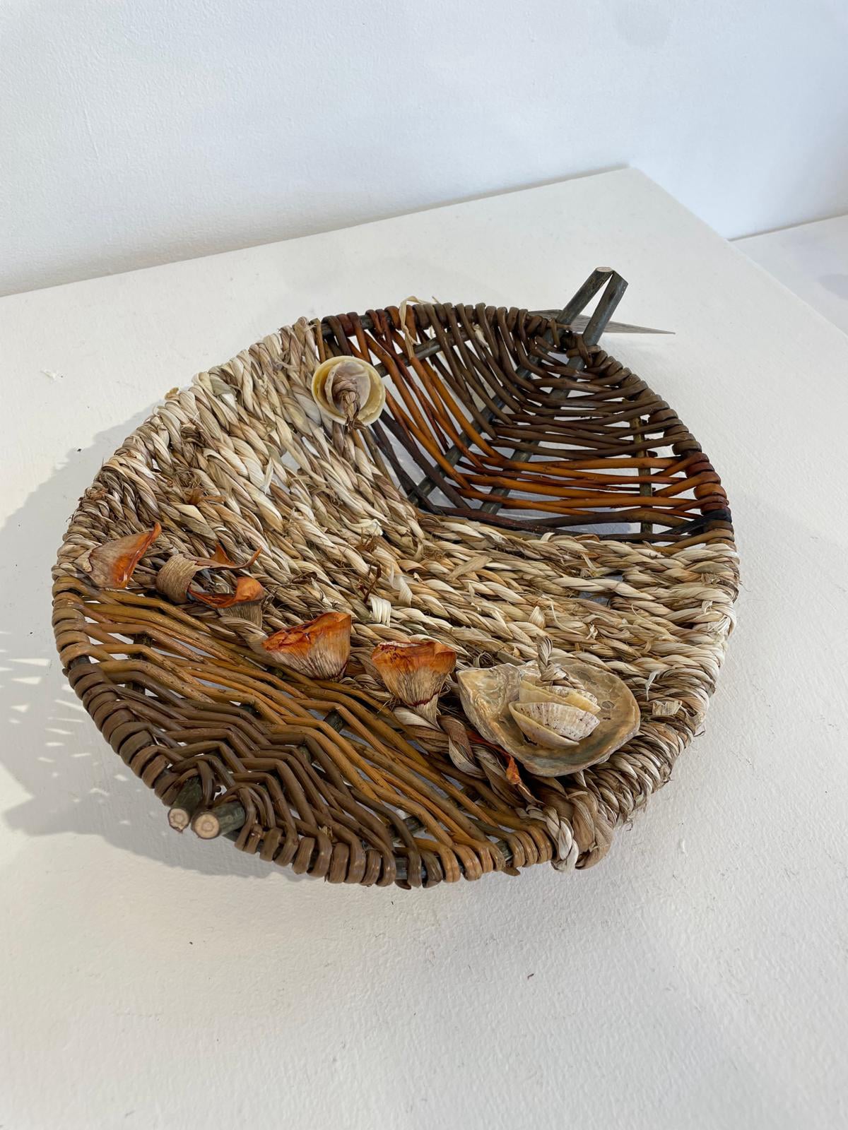Frame basket with shells Basketry: rescuing, reviving and retaining exhibition Cardiff