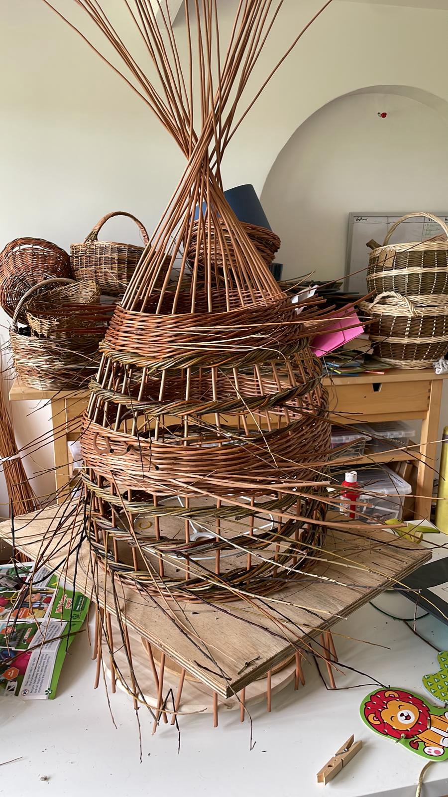 Lampshade in progress