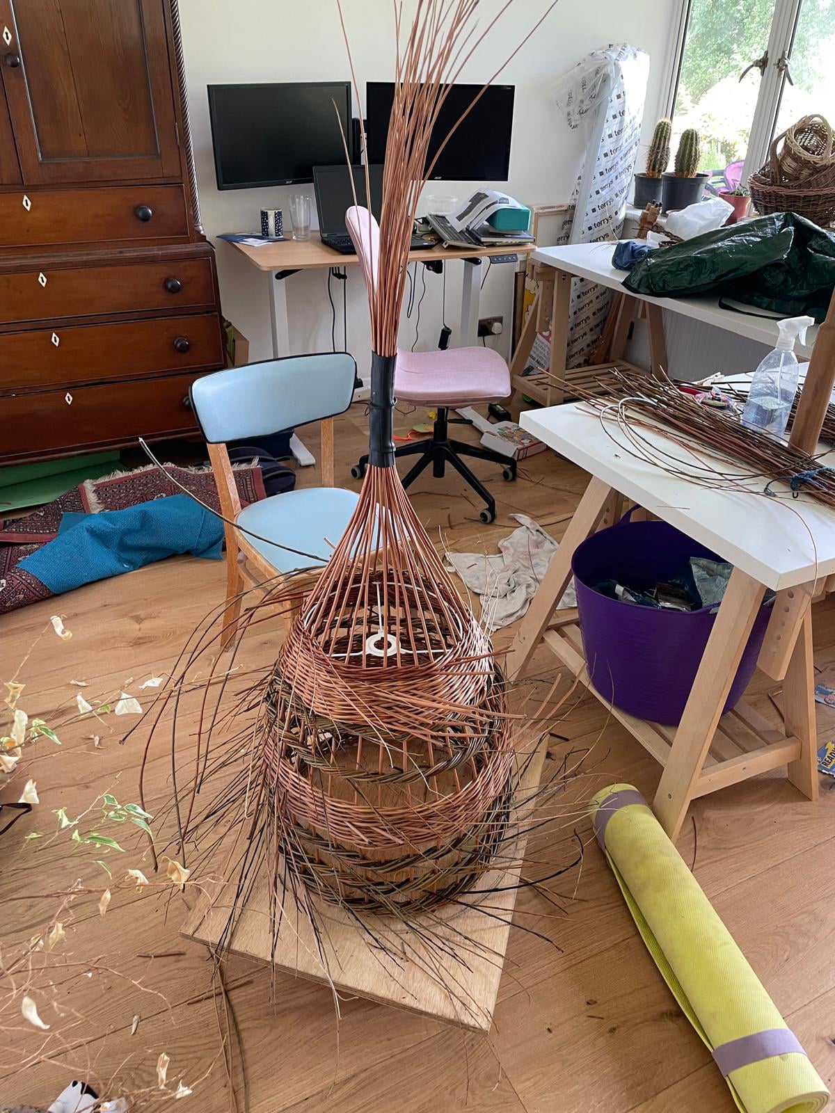 Lampshade in progress