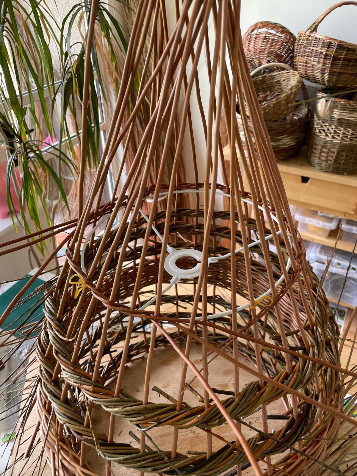 Willow lampshade in progress