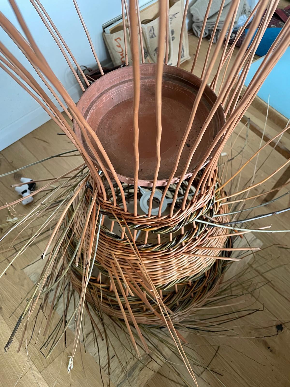 Willow lampshade in progress