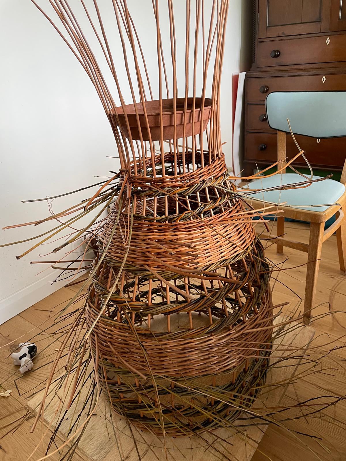 Willow lampshade in progress